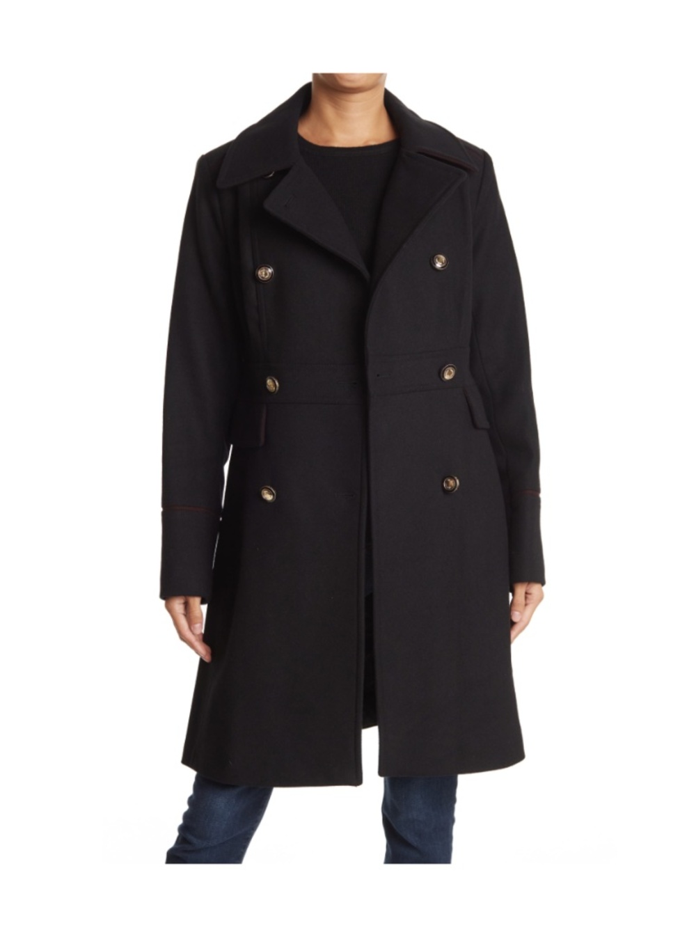 (Brand New with Label!) Nine West Military Double Breasted Wool Blend Coat